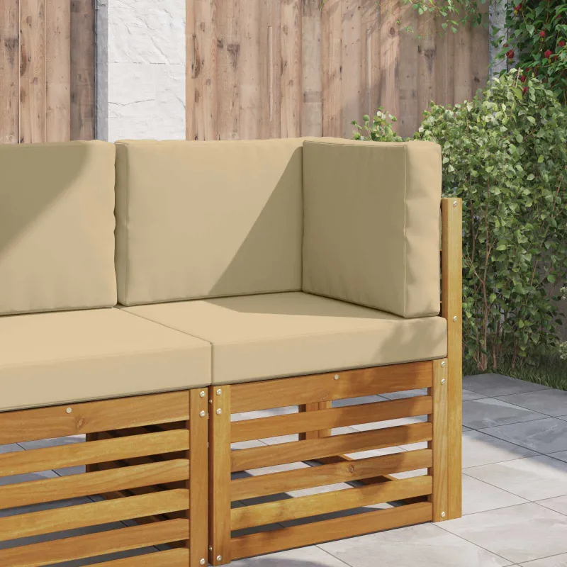Lauko sofa pagalvėlė 3 pcs Smėlio Poliesteris