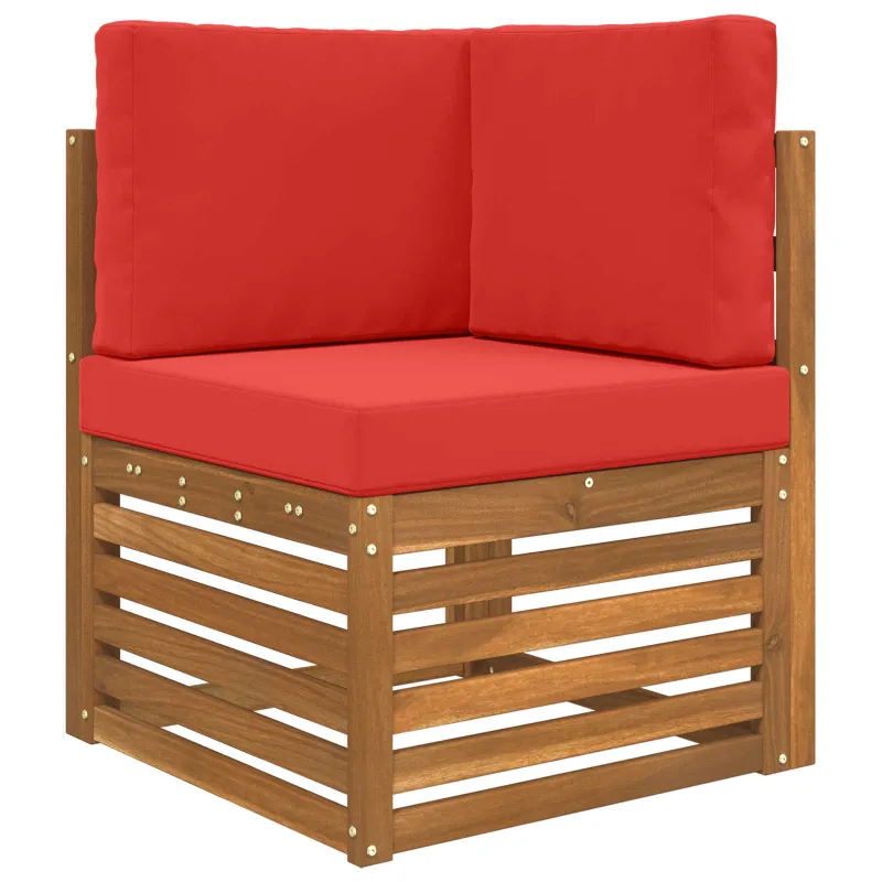 Lauko sofa pagalvėlė 3 pcs Raudona Poliesteris