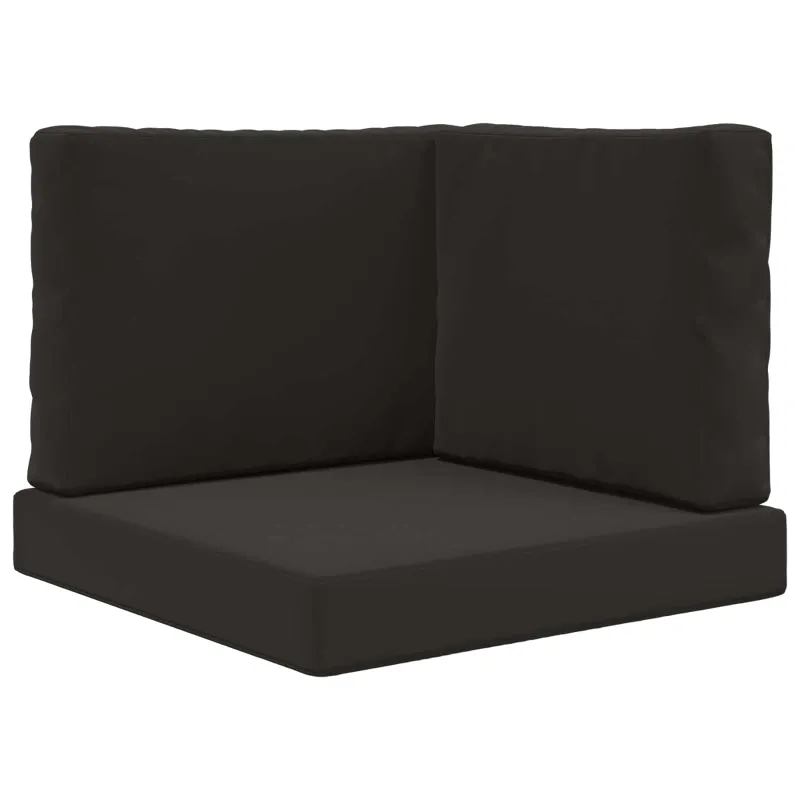 Lauko sofa pagalvėlė 3 pcs Juodas Poliesteris