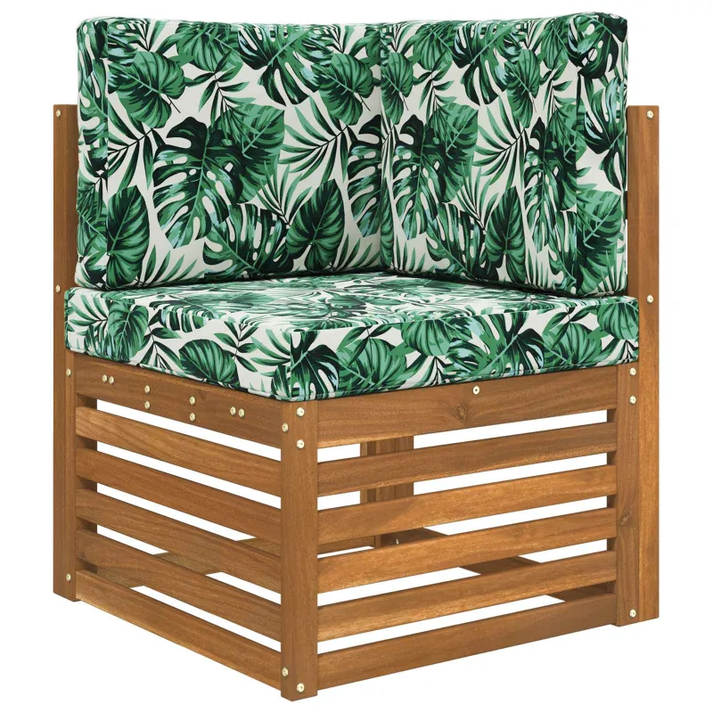 Lauko sofa pagalvėlė 3 pcs Lapų raštas Poliesteris