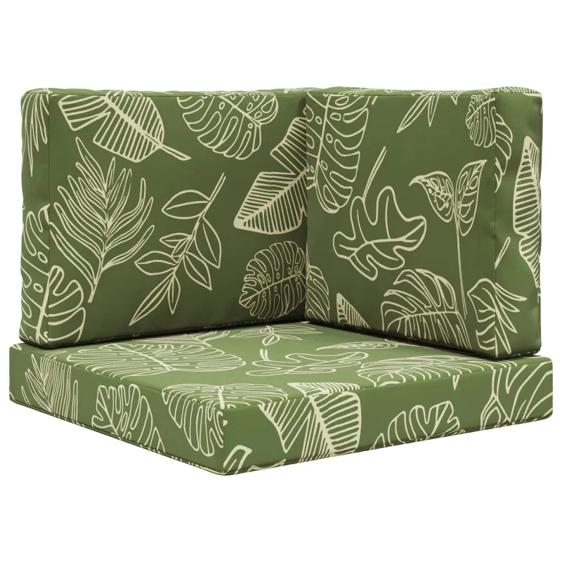 Lauko sofa pagalvėlė 3 pcs Lapų dizainas Poliesteris