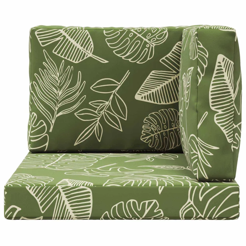Lauko sofa pagalvėlė 3 pcs Lapų dizainas Poliesteris