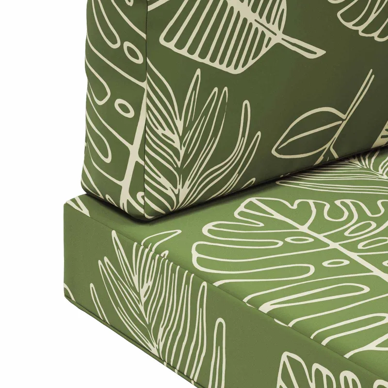 Lauko sofa pagalvėlė 3 pcs Lapų dizainas Poliesteris