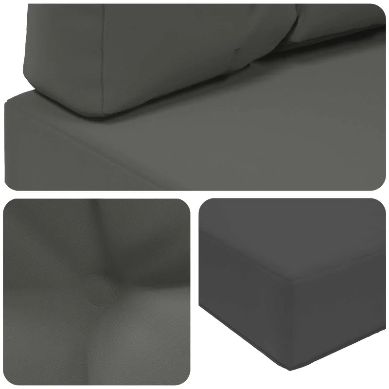 Lauko sofa pagalvėlė 3 pcs Antracitas Poliesteris