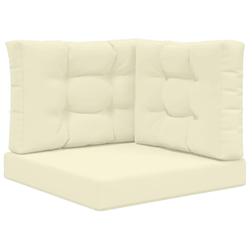 Lauko sofa pagalvėlė 3 pcs Kreminė Poliesteris
