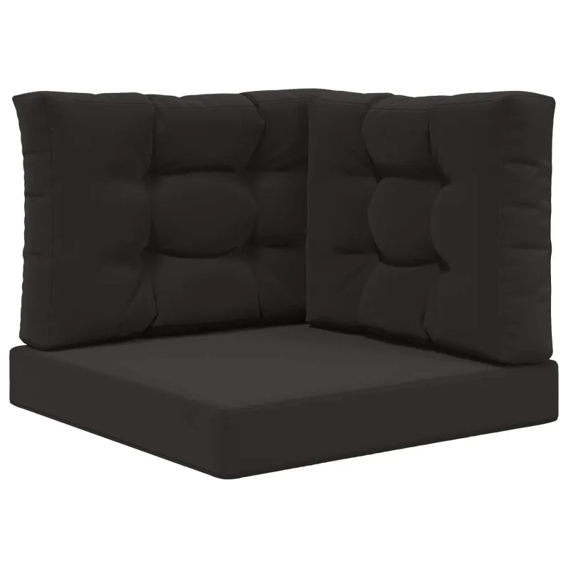 Lauko sofa pagalvėlė 3 pcs Juodas Poliesteris