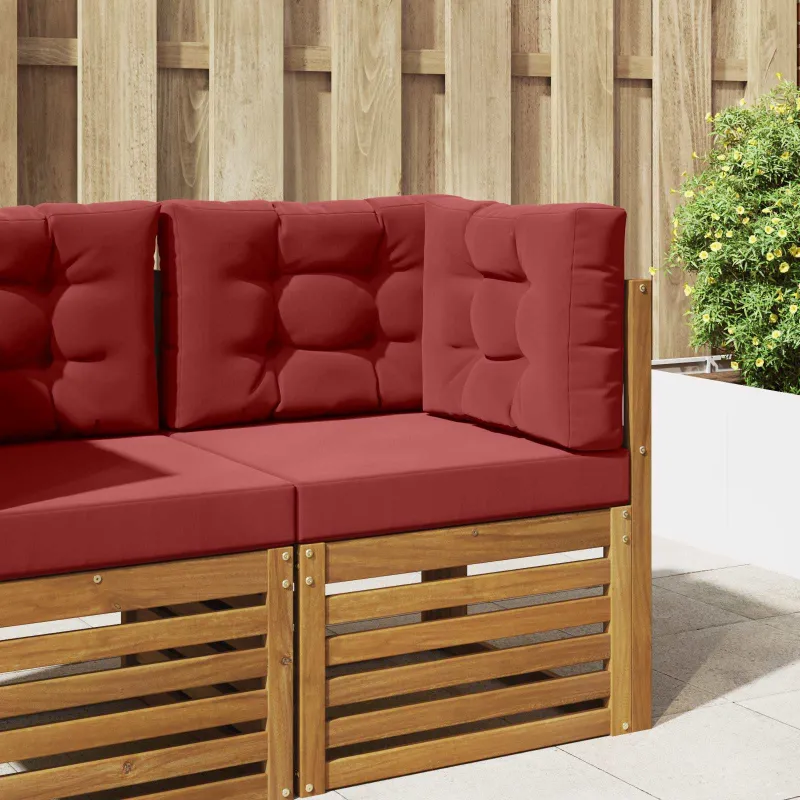 Lauko sofa pagalvėlė 3 pcs Vyno raudonumo Poliesteris