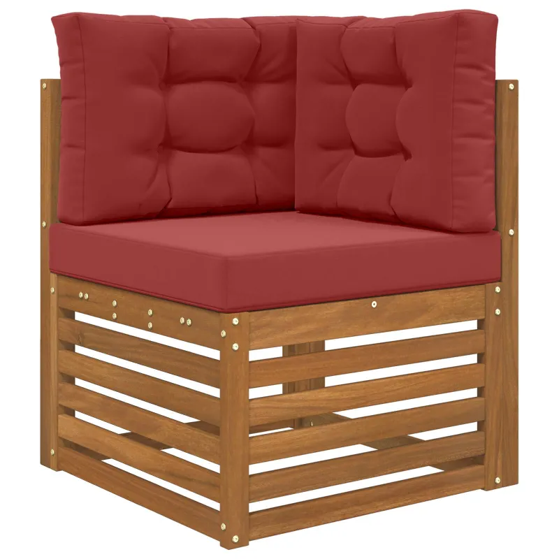 Lauko sofa pagalvėlė 3 pcs Vyno raudonumo Poliesteris