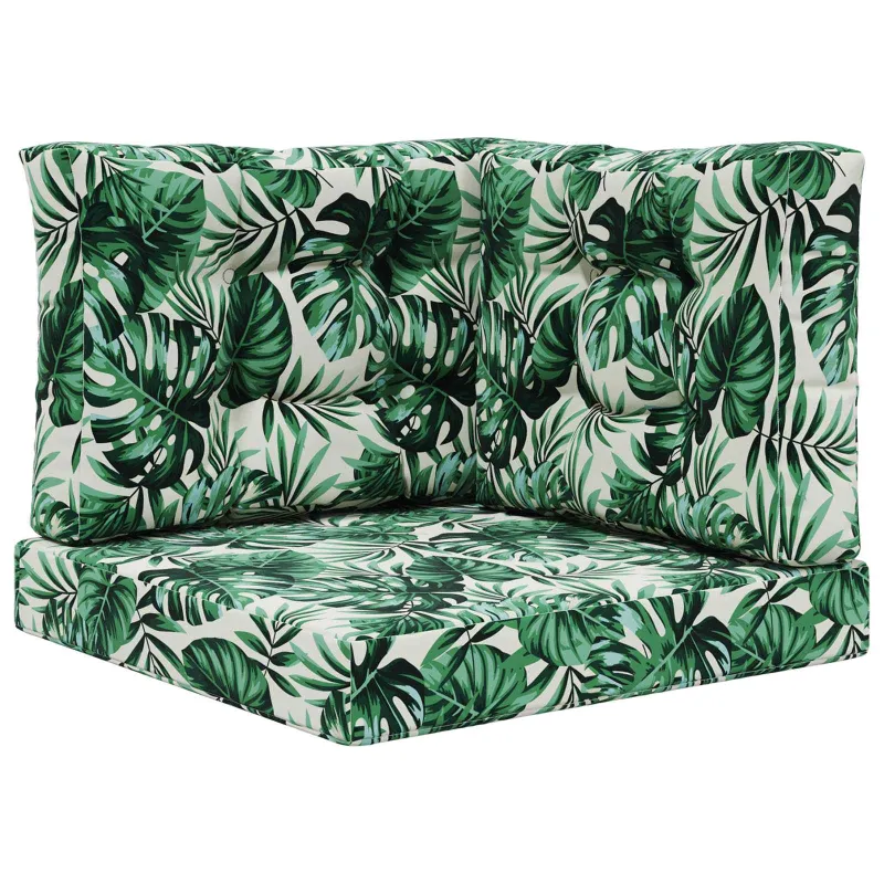 Lauko sofa pagalvėlė 3 pcs Lapų raštas Poliesteris