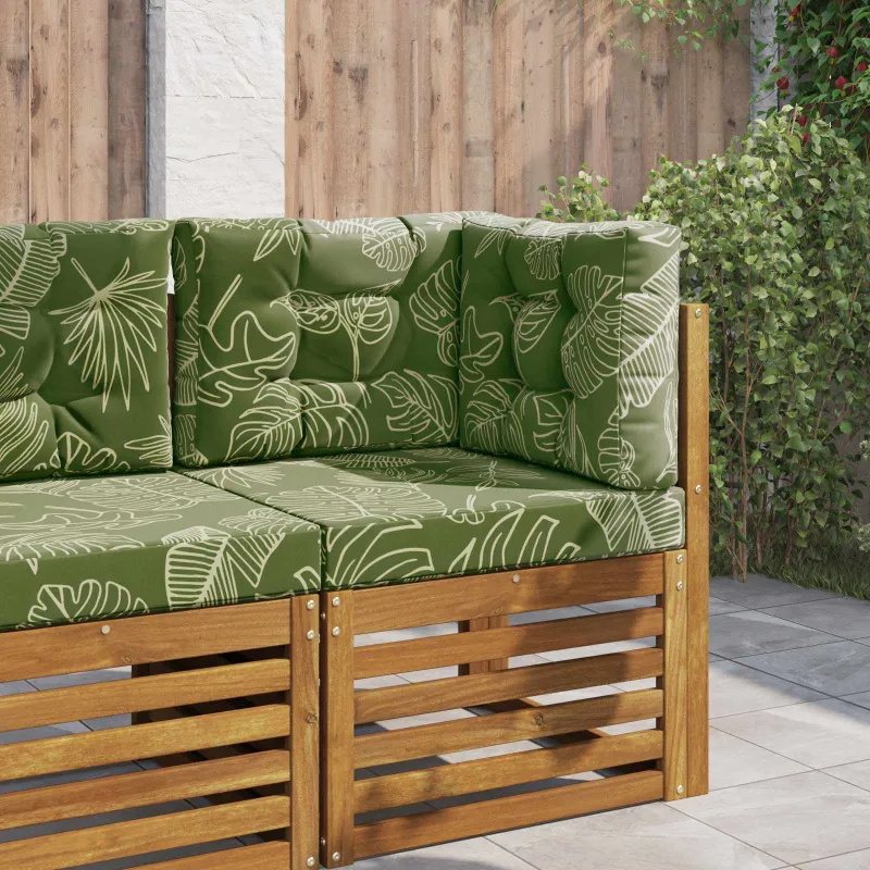 Lauko sofa pagalvėlė 3 pcs Lapų dizainas Poliesteris