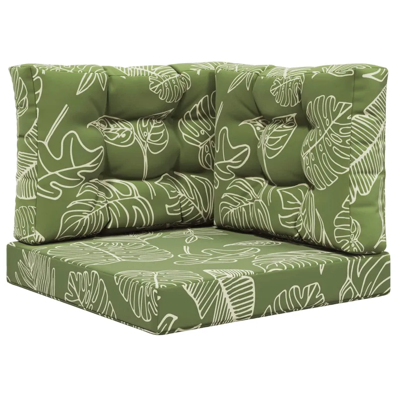 Lauko sofa pagalvėlė 3 pcs Lapų dizainas Poliesteris