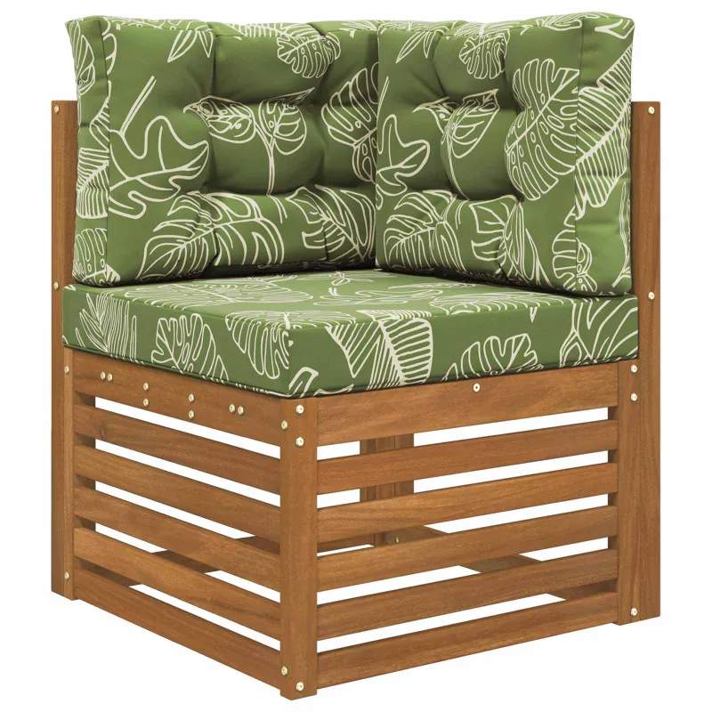 Lauko sofa pagalvėlė 3 pcs Lapų dizainas Poliesteris