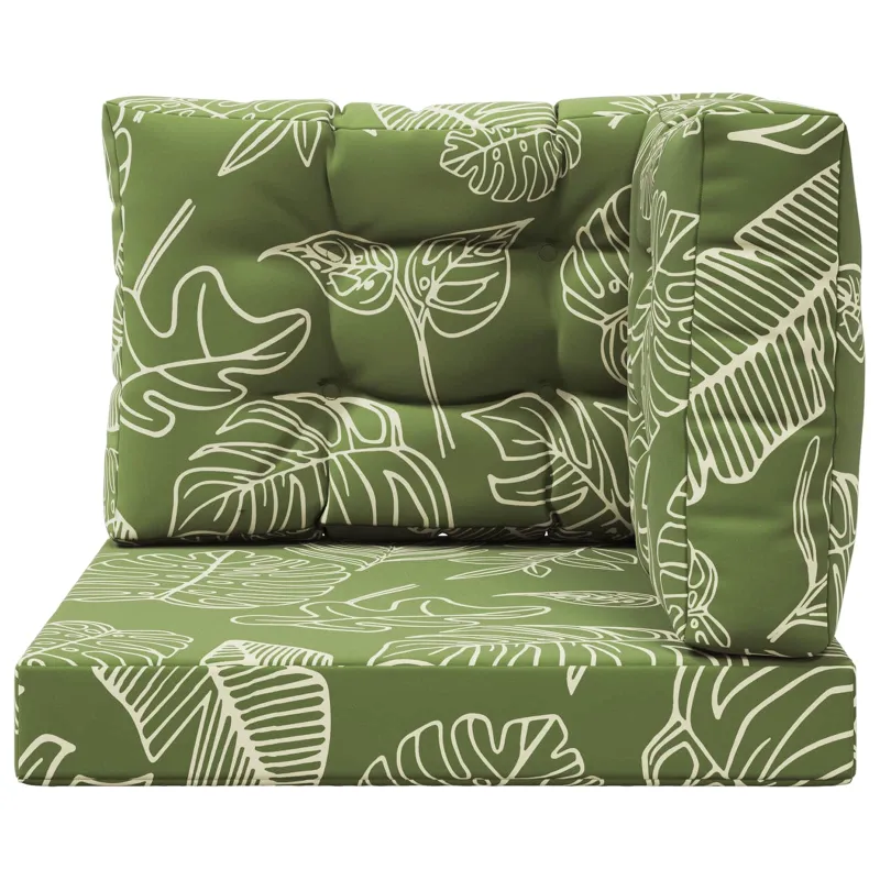 Lauko sofa pagalvėlė 3 pcs Lapų dizainas Poliesteris