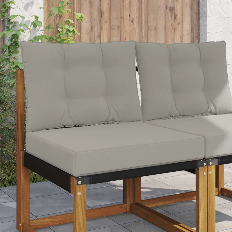 Lauko sofa pagalvėlė 2 pcs Pilka Poliesteris