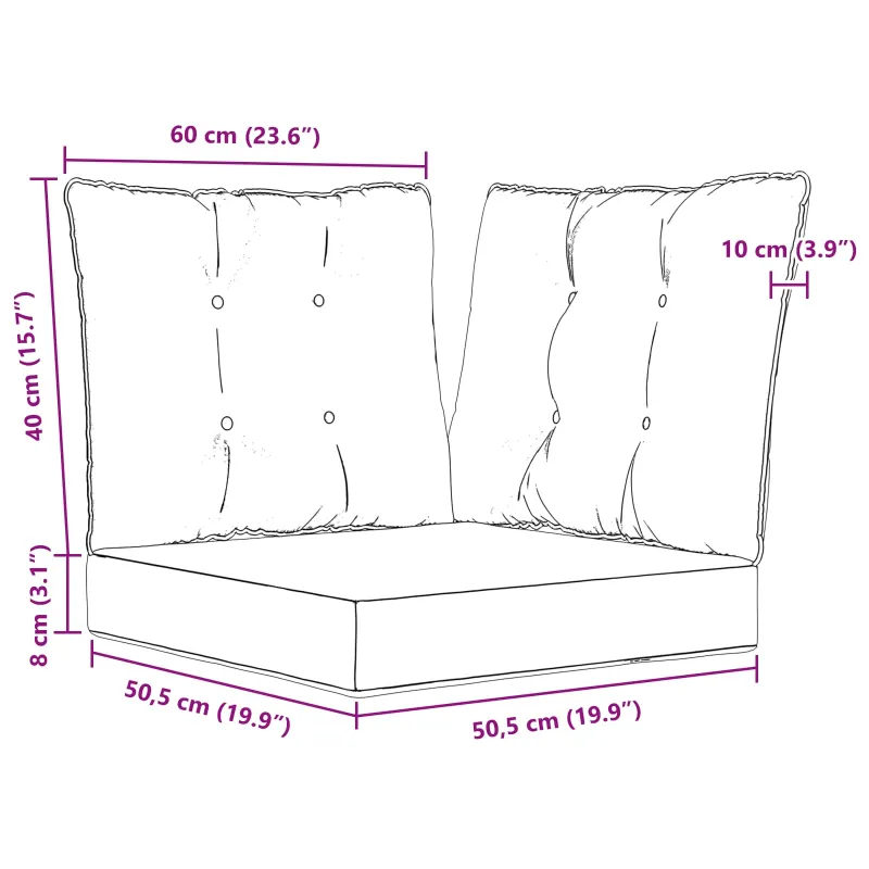 Lauko sofa pagalvėlė 3 pcs Antracitas Poliesteris