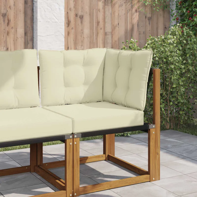 Lauko sofa pagalvėlė 3 pcs Kreminė Poliesteris