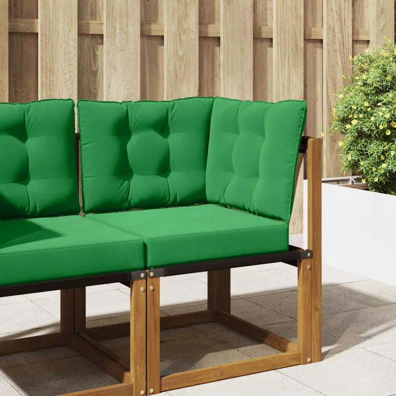 Lauko sofa pagalvėlė 3 pcs Žalia Poliesteris