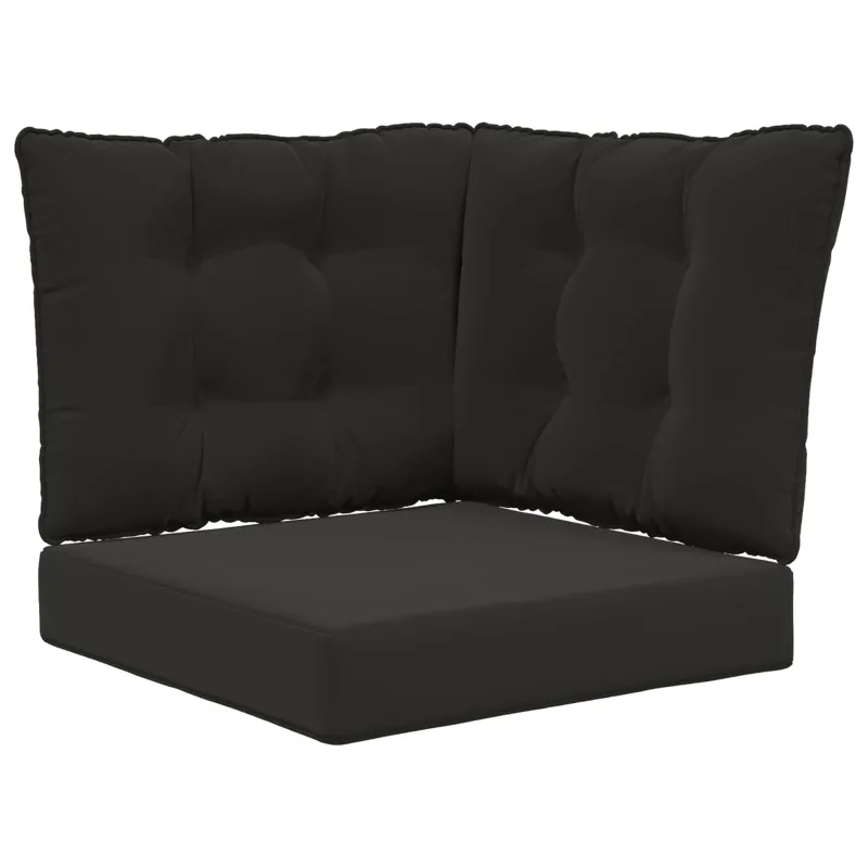 Lauko sofa pagalvėlė 3 pcs Juodas Poliesteris