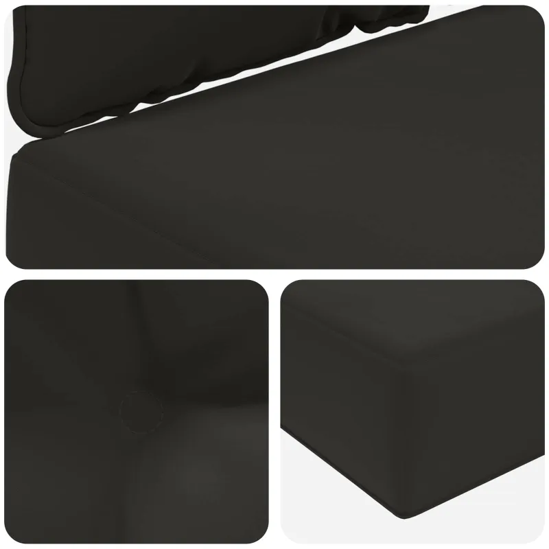 Lauko sofa pagalvėlė 3 pcs Juodas Poliesteris