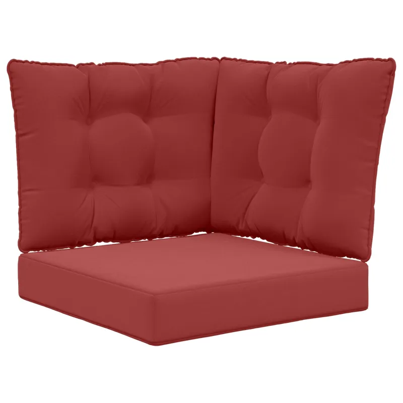 Lauko sofa pagalvėlė 3 pcs Vyno raudonumo Poliesteris
