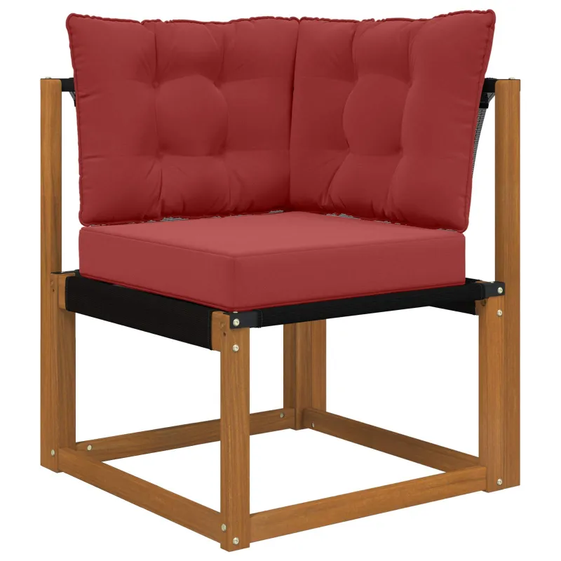 Lauko sofa pagalvėlė 3 pcs Vyno raudonumo Poliesteris