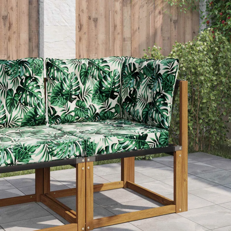 Lauko sofa pagalvėlė 3 pcs Lapų raštas Poliesteris