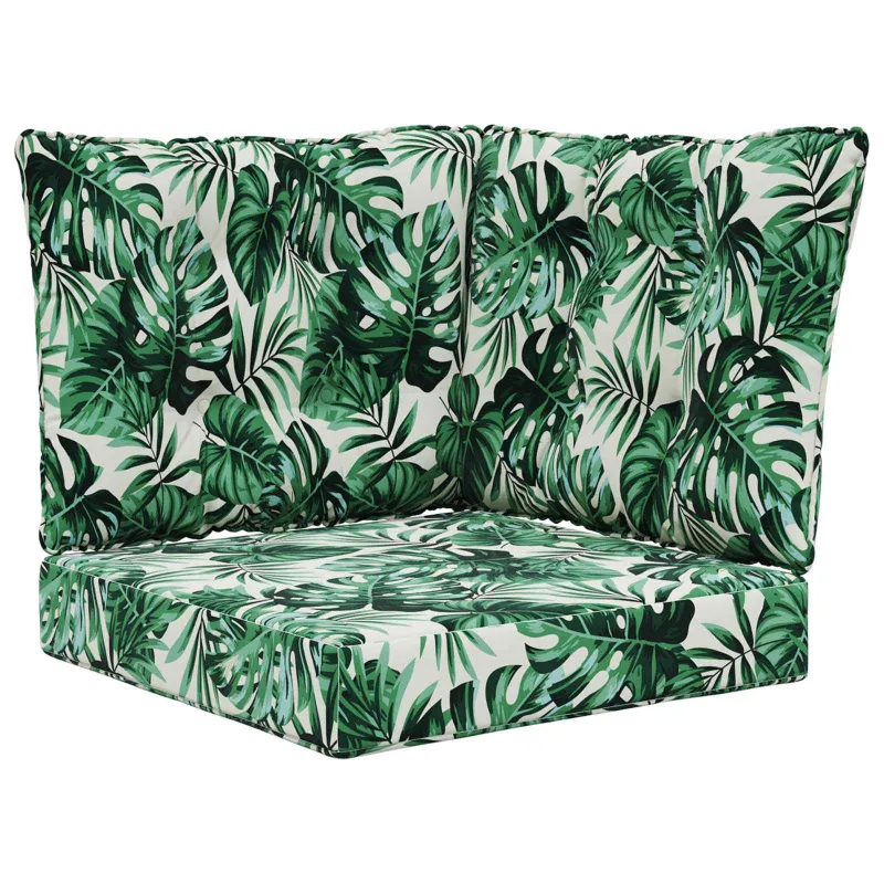 Lauko sofa pagalvėlė 3 pcs Lapų raštas Poliesteris