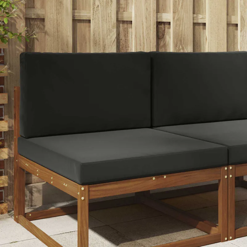 Lauko sofa pagalvėlė 2 pcs Juodas Poliesteris