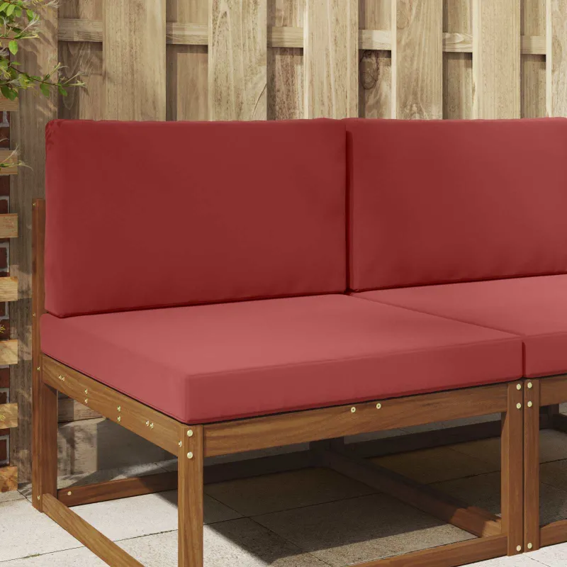 Lauko sofa pagalvėlė 2 pcs Vyno raudonumo Poliesteris