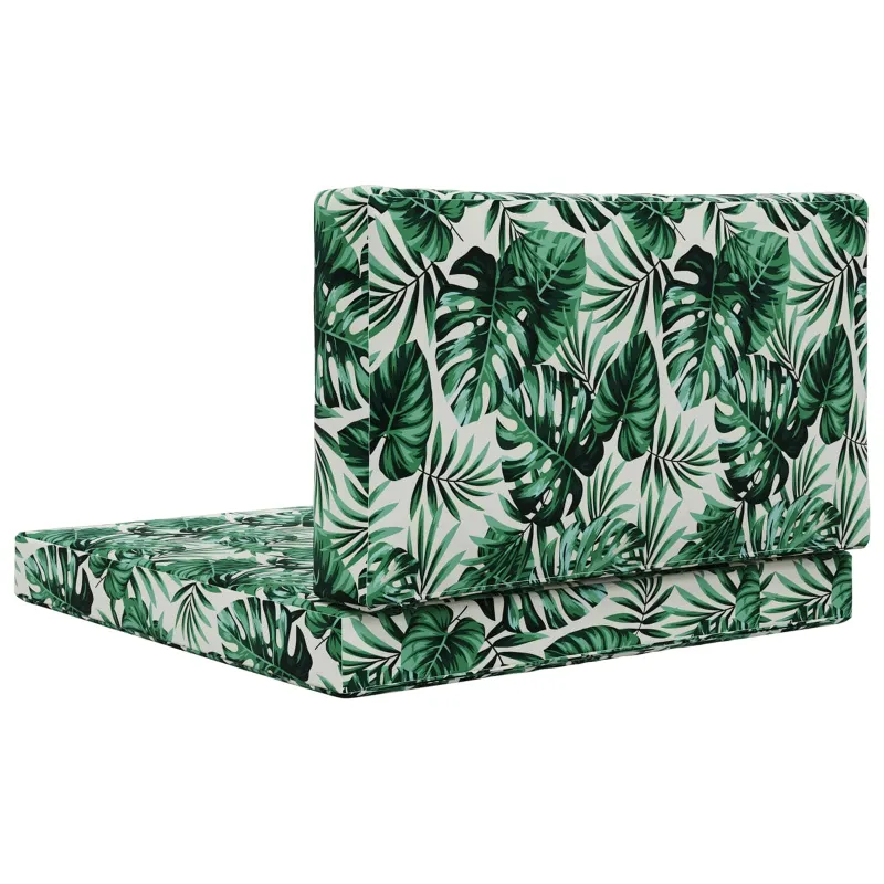 Lauko sofa pagalvėlė 2 pcs Lapų raštas Poliesteris