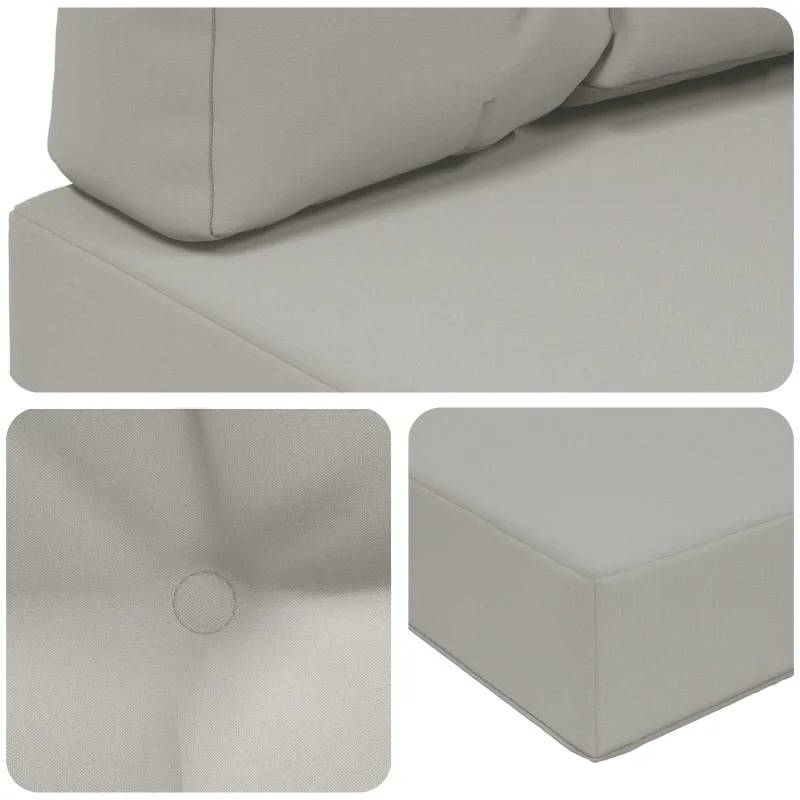 Lauko sofa pagalvėlė 2 pcs Pilka Poliesteris