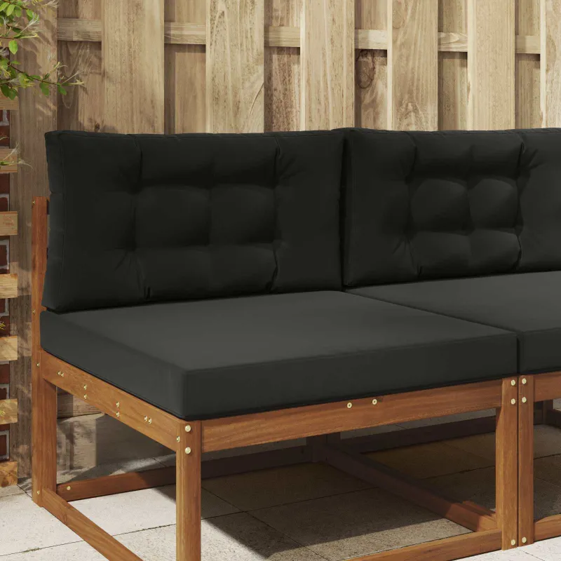 Lauko sofa pagalvėlė 2 pcs Juodas Poliesteris