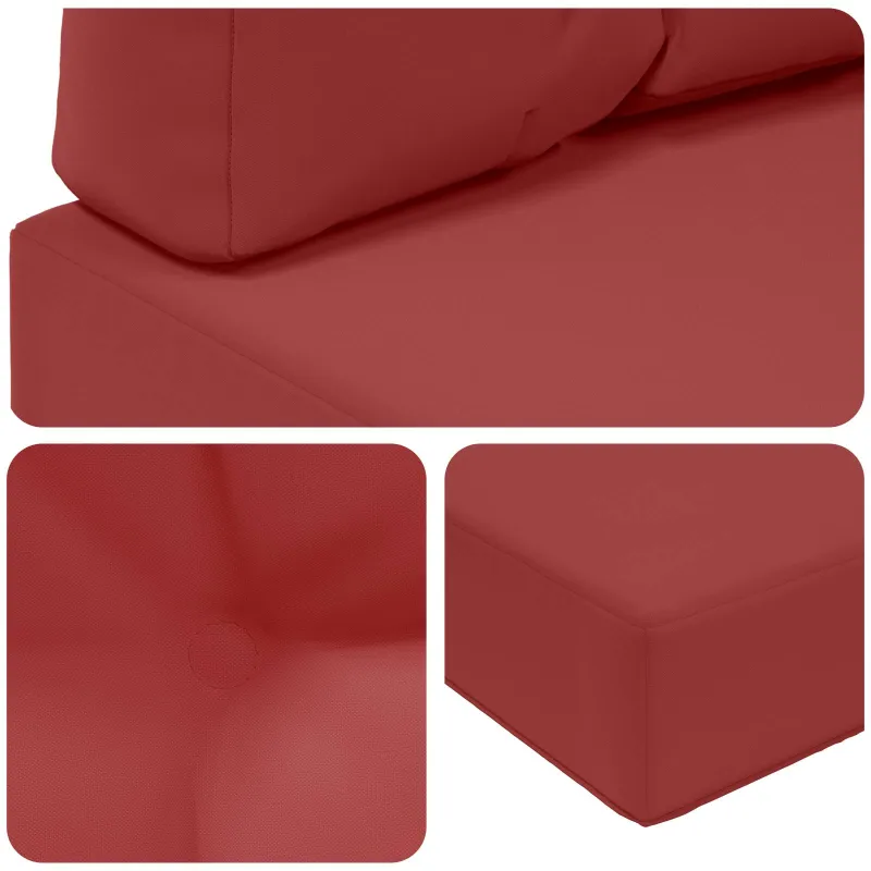 Lauko sofa pagalvėlė 2 pcs Vyno raudonumo Poliesteris