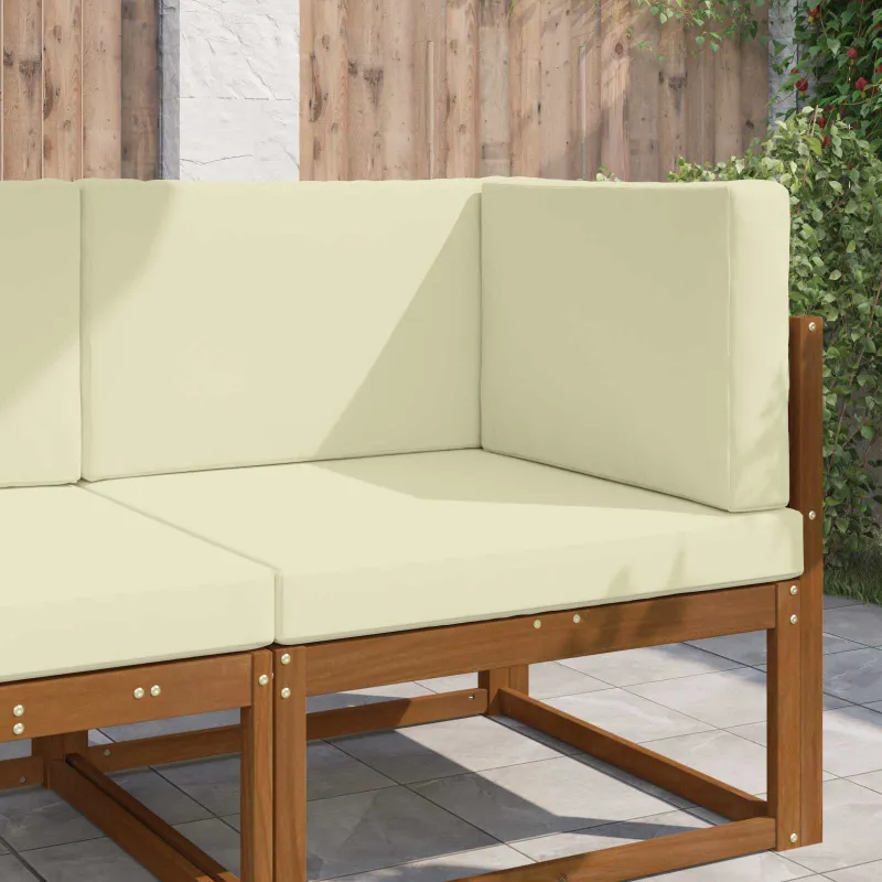 Lauko sofa pagalvėlė 3 pcs Kreminė Poliesteris