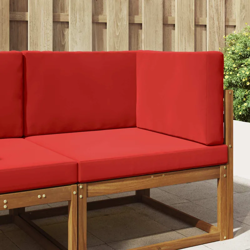 Lauko sofa pagalvėlė 3 pcs Raudona Poliesteris