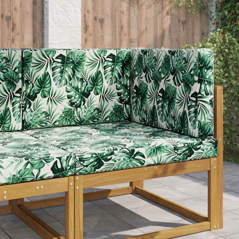Lauko sofa pagalvėlė 3 pcs Lapų raštas Poliesteris