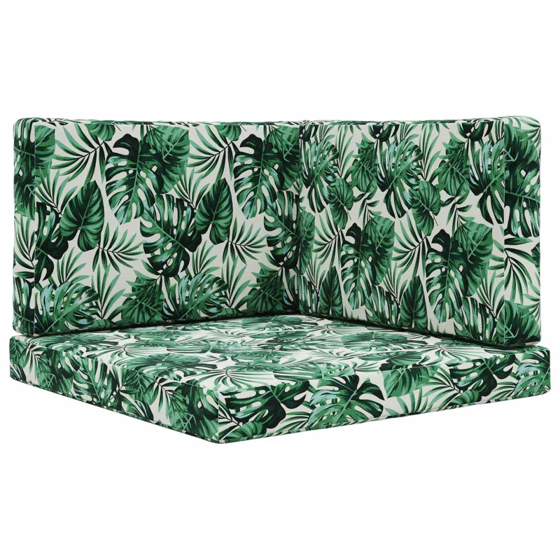 Lauko sofa pagalvėlė 3 pcs Lapų raštas Poliesteris