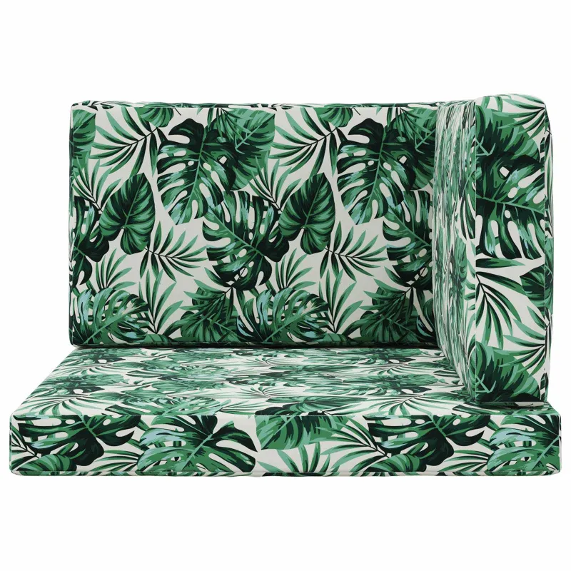 Lauko sofa pagalvėlė 3 pcs Lapų raštas Poliesteris