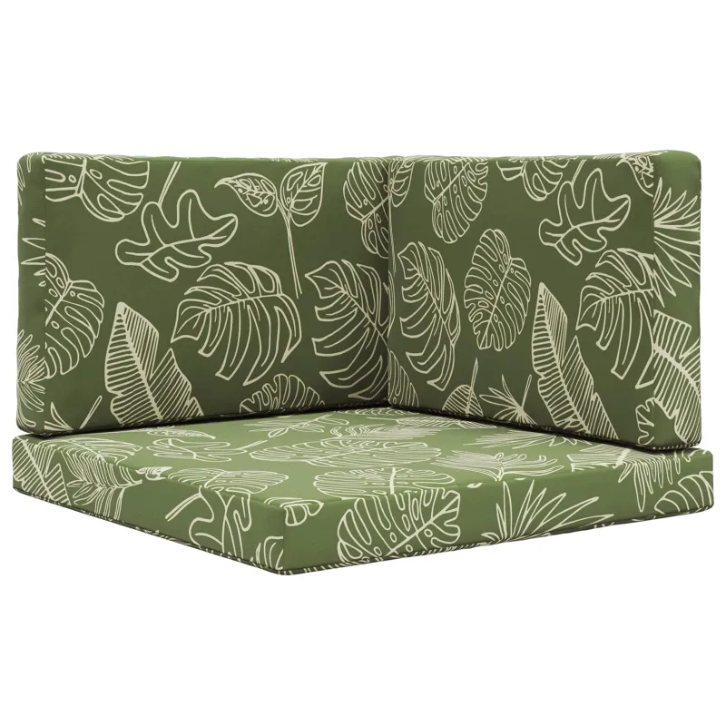 Lauko sofa pagalvėlė 3 pcs Lapų dizainas Poliesteris