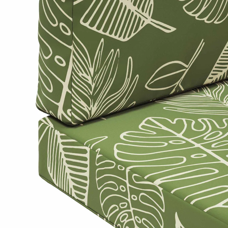 Lauko sofa pagalvėlė 3 pcs Lapų dizainas Poliesteris