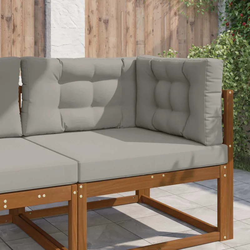 Lauko sofa pagalvėlė 3 pcs Pilka Poliesteris