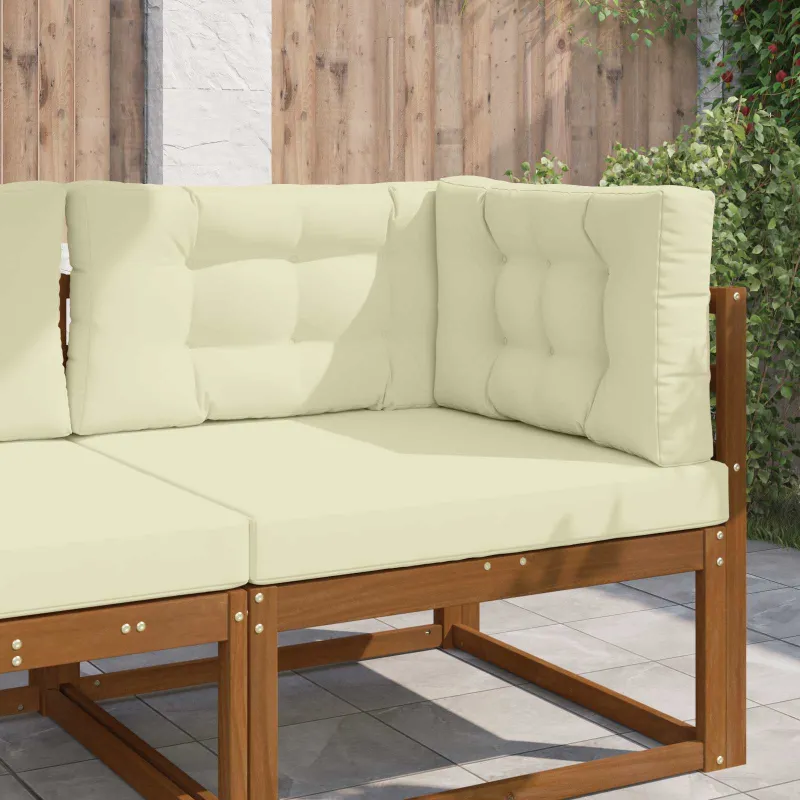 Lauko sofa pagalvėlė 3 pcs Kreminė Poliesteris