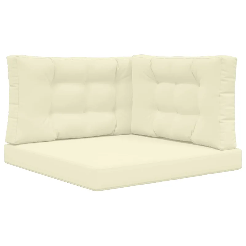 Lauko sofa pagalvėlė 3 pcs Kreminė Poliesteris