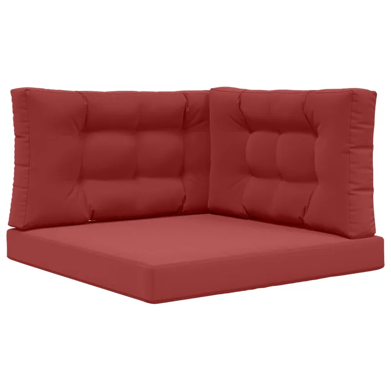 Lauko sofa pagalvėlė 3 pcs Vyno raudonumo Poliesteris