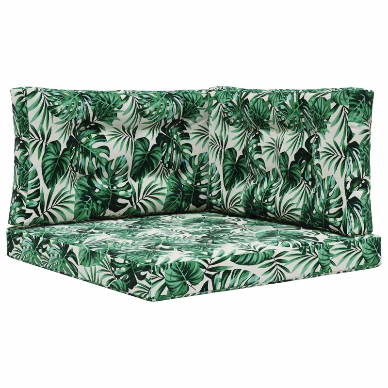 Lauko sofa pagalvėlė 3 pcs Lapų raštas Poliesteris