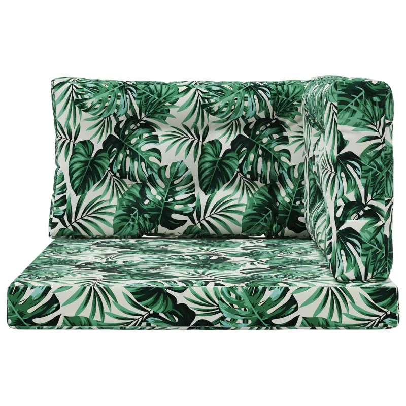 Lauko sofa pagalvėlė 3 pcs Lapų raštas Poliesteris