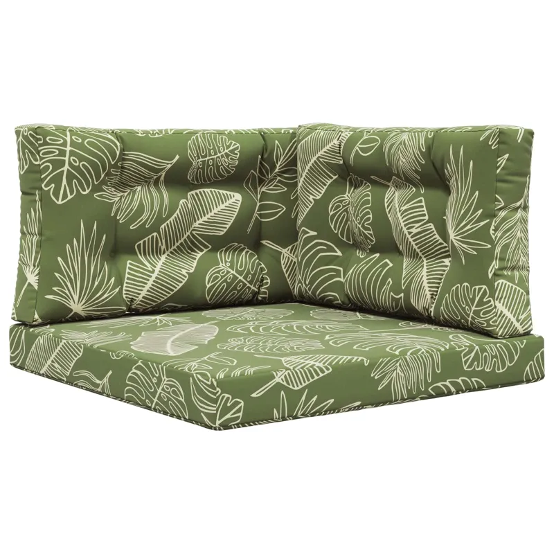Lauko sofa pagalvėlė 3 pcs Lapų dizainas Poliesteris