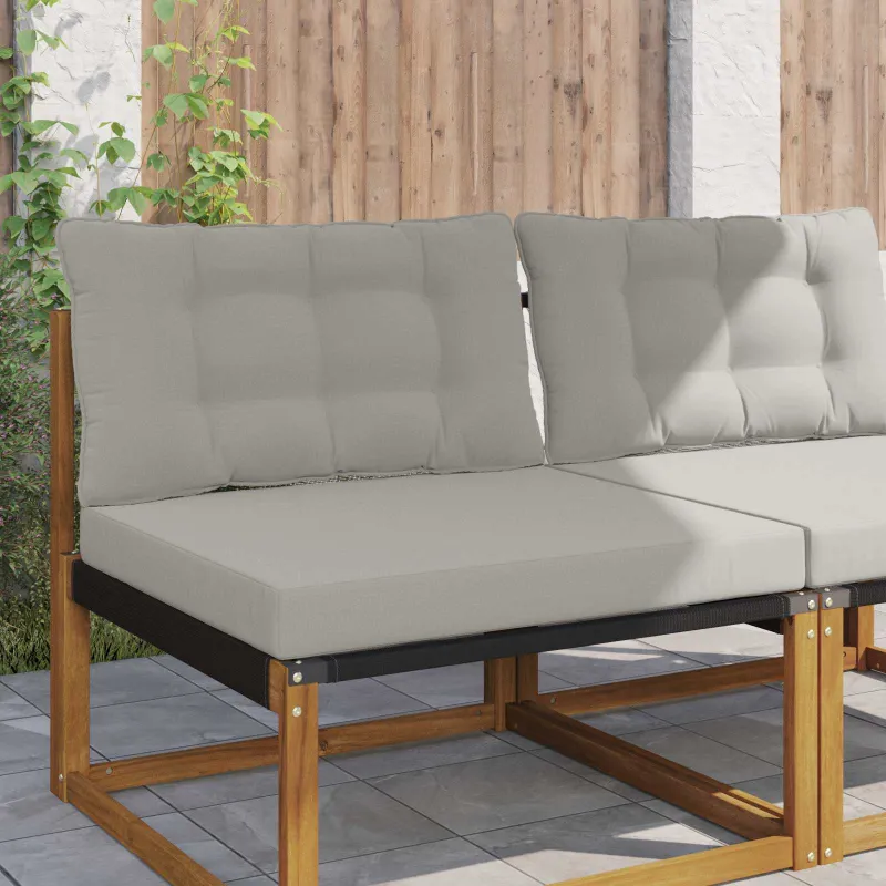 Lauko sofa pagalvėlė 2 pcs Pilka Poliesteris
