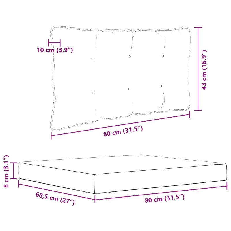 Lauko sofa pagalvėlė 2 pcs Pilka Poliesteris