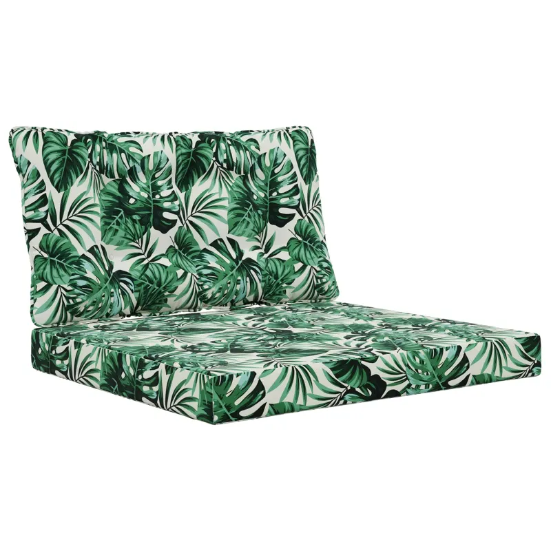 Lauko sofa pagalvėlė 2 pcs Lapų raštas Poliesteris
